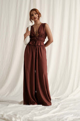 Ruffled Top With Tie Closure